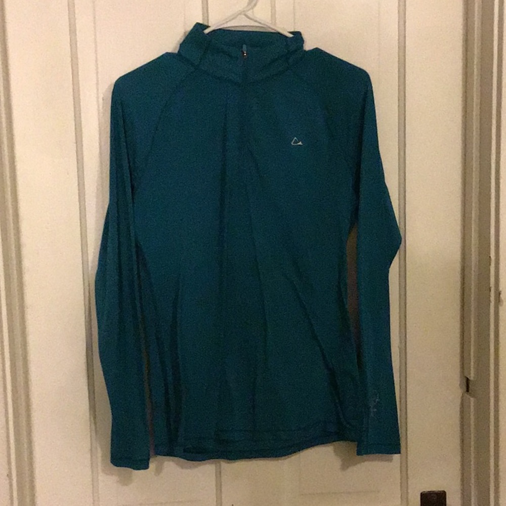 1/4 zip-up jacket. Lightweight material, stretchy